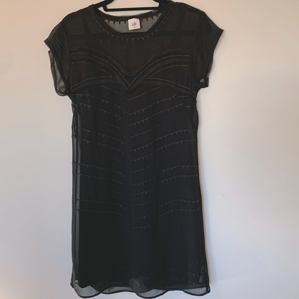 XS Black Cabi Shift Dress with liner